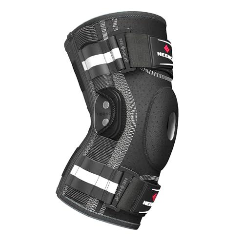 NEENCA Professional Knee Brace for Knee Pain, Hinged Knee Support with Removable Dual Side Stabilizers, Strong Stability for Joint Pain Relief, Arthritis, Meniscus Tear, ACL, PCL, MCL, Runner, Workout