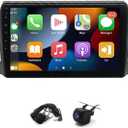 4+64G 10inch Car Radio Stereo with Carplay Android Auto for Toyota for RAV4 2013-2018 Double Din Android 13 Touch Screen Car Radio Receiver w/WiFi GPS Bluetooth SWC AHD Backup Camera Mic