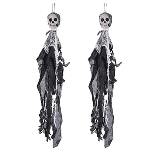 3 Pcs Halloween Hanging Skull Ghost Party Decorations Haunted Houses Decorations