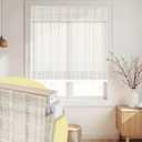 Vivvigo No Drill Bamboo Roman Shades Cordless, White, 23" W x 48" H