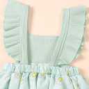 Valcatch Baby Girl Romper Clothes First Birthday Outfit Newborn Infant Ruffle Sleeveless Summer One-Piece Bodysuit Jumpsuit (Green)