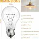 60 Watt Incandescent Light Bulbs, A19 60W Clear Incandescent Bulb E26 Medium Base Shatter Resistant Rough Service Light Bulb 2 Pack