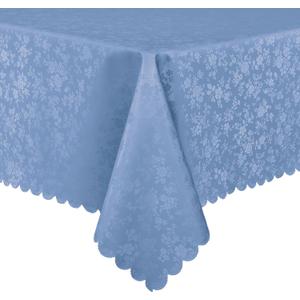 Smiry Rectangle Table Cloth, Waterproof Heavy Duty Vinyl Tablecloths, Wipeable Washable Table Cover for Kitchen and Dining Room (Haze Blue, 60" X 84")