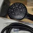 High Pressure 10 Setting Handheld Shower Head, 5" Detachable Showerhead Spray Built-in Power Wash to Clean Tub, Tile & Pets, 79" Extra Long Stainless Steel Hose, Adjustable Bracket - Matte Black