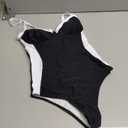 SUUKSESS Womens Tummy Control One Piece Swimsuit Sexy Crisscross Back Bathing Suit (Large, Black)