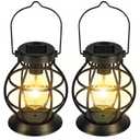 2 Pack Solar Lanterns Outdoor Hanging Lantern Lights, Metal Decor Lantern, Waterproof LED Decorative Garden Light - Garden Decoration for Patio, Yard, Pathway, Landscape