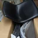 DUMOS 26 Inch Counter Height Bar Stools Set of 2, Modern Faux Leather High Barstools with Back and Metal Leg, Bar Chairs for Kitchen lsland, Elegant Black