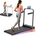 3-in-1 Walking Pad with Handle Bar, 9% Incline Portable Treadmills for Home Small Space,Under Desk Treadmill with 300lbs Capacity, Compact Designed with LED Screen Display,Remote Control