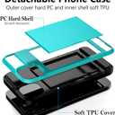 Vofolen Case Compatible with iPhone 15 with Card Holder, Dual Layer Shockproof Wallet Phone Case Hidden Card Slot Sliding Protective Hard Shell Back Cover Slim Case for iPhone 15, 6.1 Inch Sky Blue
