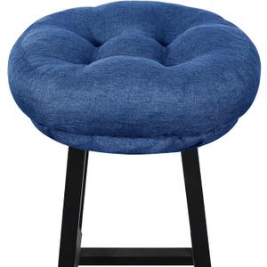 Navy Blue Bar Stool Seat Cushions, Round Stool Covers Pads with Ties Non Slip (14"x14"x4",1 Pack)
