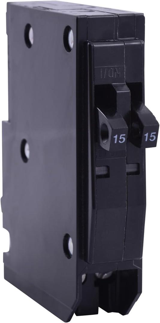 Square D by Schneider Electric QOT2020CP Tandem Mini Circuit Breaker, QO, 2 x 1 Pole at 20A, 120/240VAC, 10kA, Plug in Mount, Black