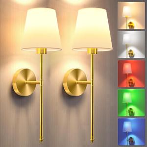 Wall Lights Battery Operated Wall Sconces Set of 2,Black Wireless Wall Sconces with Remote,9 Colors Modes Rechargeable Wall lamp for Bedroom Living Room