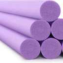 Hanaive 6 Pack Jumbo Floating Pool Noodles Foam Tube 55 x 3.5 Inches Swimming Bright Thick Pool Noodle Bulk Float Heavy Duty for Swim DIY Outdoor Craft Projects (Purple)