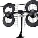Antennas Direct ClearStream 4V Indoor Outdoor TV Antenna, UHF VHF, Multi-Directional, 70+ Mile Range, 4K 8K UHD, NEXTGEN TV  w/ 20-inch Mast (Black)