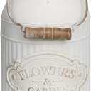 Yoillione Milk Jug, Farmhouse Vase, Decor with Handle - White Metal Vase for Artificial Flowers (Large)