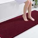 OLANLY Bathroom Rugs 70x24, Extra Soft Absorbent Chenille Bath Rugs, Rubber Backing Quick Dry, Machine Washable Bath Mats for Bathroom Floor, Tub and Shower, Home Decor Accessories, Burgundy (70" x 24")
