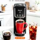 Horavie Single Serve Coffee Maker, Hot & Iced Coffee Maker for K-Pod and Grounds, Strong Brew Setting, 6-12 oz Brew Sizes One Cup Coffee Machine, Black