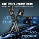 Wireless Microphones for Karaoke Singing, Professional Dual Cordless Mic System with 500ft Range, Rechargeable Receiver, 2.4GHz Auto-Connect, AI Noise Cancelling, Echo/Vol Control for DJ Church Party