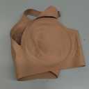 OEAK Womens Deep V Bras Wireless Comfortable Bra Supportive No Underwire Bras Tshirt Push Up Bralettes Plunge Seamless Bra (Medium, Latte)