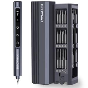 Mini Electric Screwdriver Set, 49-in-1 Electric Precision Screwdriver Cordless, 5 Torque Settings, LED Lights, Pry Bar, Tweezer, Repair Tool Kit for Computer PC Phone Camera Watch