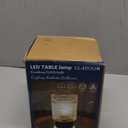 Battery Operated Table Lamp,Cordless Small Glass Accent Lamp with 6-Hour Timer (6H On/18H Off),Warm White LED Decorative Lamp for Nightstand,Bookshelf,Dorm,Desk,Entryway Decor,Indoor Use (Clear)