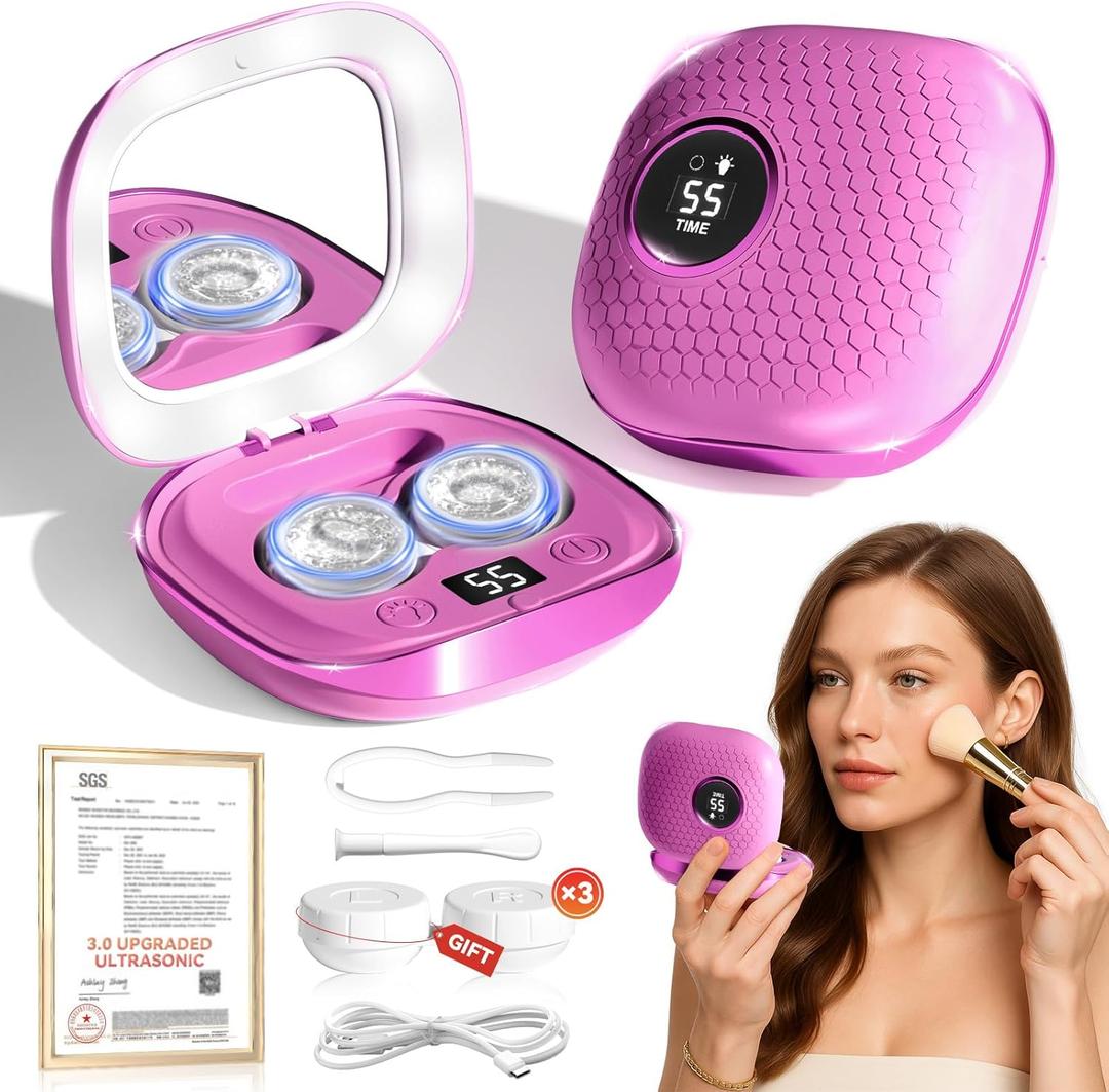2025 Upgraded Ultrasonic Contact Lens Cleaner50KHz Germany Super MotorTop1 Intelligent Chip-Smart Modes Gentle Cleaning & 99% Brightness, Portable Contact Lens Care Tools Home Travel (Purple)