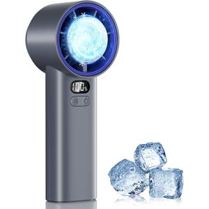 HandFan 5200mAh High Speed Handheld Turbo Fan, 13000 RPM Powerful Cooling Ice Fan, Portable Mini Fans Rechargeable, 100 Speeds Adjustable, for Summer Beach Travel Concerts, Gifts for Women(Gray)