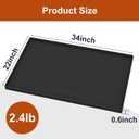 ukeetap Extra Thick Silicone Mat Waterproof with Raised Edge 34" x 22", Under Sink Mat for Kitchen & Bathroom, Kitchen Cabinet Liner, Multi-Purpose for Storage & Protection, Black