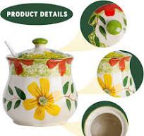 KXZ Ceramic Salt and Sugar Container Set - 12 OZ Coffee Bar Accessories, Countertop Salt Cellar, Sugar Bowl & Azucarera | Kosher Keeper, Flaky Sea Salt Jar, Elegant Modern Design