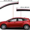 Lightronic Extra Durable Clip-on in-Channel Auto Vent Window Visor, Fit 2012-2018 Ford Focus Sedan & Hatchback, UV Protection Rain Guard, Original Wind Deflector, No-Drill Install, Dark Smoke, 4-Pcs