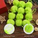 2 x 12Pcs Lime Green Christmas Tree Ornaments Furry Ball 2.4 Inch Pom Pom Party Hanging Decorations Supplies