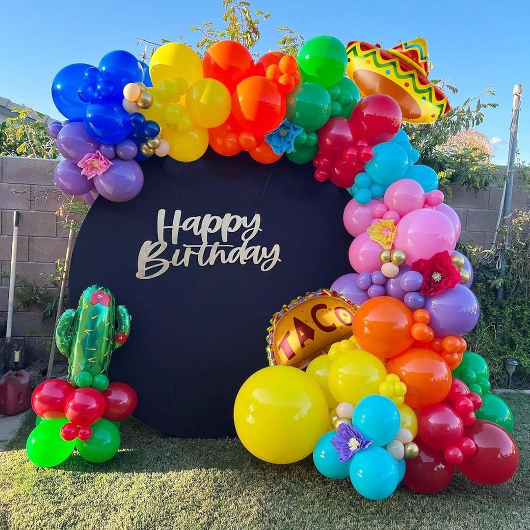 Mexican Fiesta Party Decorations 159pcs Fiesta Balloon Arch Garland Kit Cactus Sombrero Taco Balloons for Cinco De Mayo Taco Twosday Birthday Decorations Party Supplies