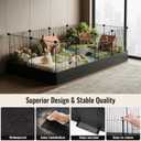 PAWING 12 Panels Small Animal Playpen with Waterproof Mat - Durable Metal Wire Yard Fence for Guinea Pigs, Kittens, Puppies, Hamsters, and Hedgehogs - Indoor & Outdoor Pet Cage