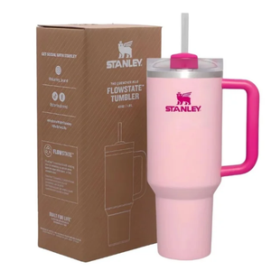 STANLEY Quencher ProTour Flip Straw Tumbler with Leakproof Lid | Built-In Straw & Handle | Cupholder Compatible for Travel | Insulated Stainless Steel Cup | BPA-Free (40 Ounces, Rose Quartz)
