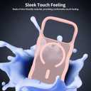 Magnetic for iPhone 17 Pro Case, (Compatible with Magsafe) Curly Wavy Frame Hard Translucent Matte Clear Back Cover for Women Men TPU Bumper Shockproof Phone Case (Pink)