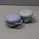 Elk and Friends Stainless Steel Snack Cups | Removable Silicone Food Catcher and Travel Lid | Spill-Proof Snack Containers for Baby, Toddler, Kids | Dishwasher Safe | 2 Pack (Sage/MistyBlue)