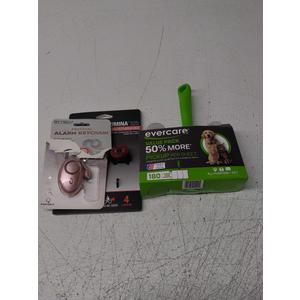 Evercare All Purpose Pet Hair Lint Roller with 2 Refills, 180 Total Sheets(2Pack) with Personal ALARM KEYCHAIN PINK with 1pcs BELL Light Set