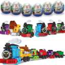 Anditoy 6 Pack Easter Eggs with Train Building Blocks Toys Inside Train Set for Kids Boys Girls Easter Basket Stuffers Fillers Gifts
