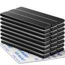DIYMAG Strong Magnets, 24 Pack Neodymium Magnetic Strips Adhensive Backing | Industrial Rare Earth Flat Black Magnet Bar Heave Duty for Fridge, Whiteboard, Classroom, and Craft 2.36 x 0.39 x 0.12 Inch