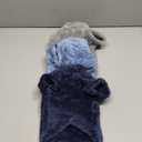 Idepet Fleece Dog Sweater 3 Pack, Velvet Puppy Clothes, Fuzzy Cat Apparel, Soft Outfits, Thermal Pet Clothing for Fall Winter Coat for Small Dogs (Grey+Blue+Navy) S
