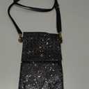 AnsTOP Crossbody Phone Purse for Women, Lightweight Shoulder Wallet PU Leather Phone Case Bag, Black