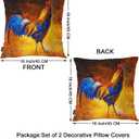 Swono 18"X18" Throw Pillow Covers Rooster, Farm Chicken Rooster Boho Pillowcase Cushion Covers for Couch Bed, Square Decorative Pillow Cover Home Sofa Bedroom Car 2 Pcs, Colorful