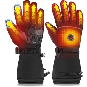 Heated Gloves for Men Women, Rechargeable 5V 6000mAh for Extreme Warmth, Waterproof Touchscreen Heating Gloves for Skiing, Hunting, Hiking, Winter Working, Camping (Large)