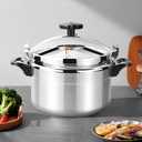 Luxshiny Stainless Steel Pressure Cooker, Gas Stove Top Pressure Canner 7L Safety Aluminum Canning Pot Household Cooker Pot Induction Cookware Pot Silver