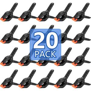 20 Pack 4.5 inch Plastic Spring Clamps, Black Heavy Duty Clips, Backdrop Clips, Woodworking Clamps, Plastic Clamps for Crafts, Backdrop Stand, Woodworking, Photography