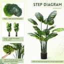 Giegxin 2 Pack 60'' Tall Large Artificial Monstera Deliciosa Plant 5ft Faux Swiss Cheese Floor Plants Fake Tropical Silk Tree with Pot for Indoor Outdoor Office House Living Room Home Decor