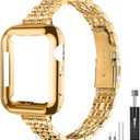 QUNDAXI Slim Watch Band Compatible with Apple Watch 41mm 45mm 42mm 44mm 40mm 38mm Metal Stainless Steel Watchband Suitable for iWatch 11/10/9/8/7/6/5/4/3/2/1/SE Series Women Luxury Strap