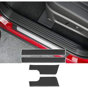 powoq Interior Door Sill Protector Compatible with 2022-2026 Nissan Pathfinder Door Sill Guard TPE Car Threshold Protector Entry Guard Replacement for 2022-2026 Nissan Pathfinder Accessories