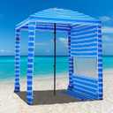 HOMEDEMO Beach Canopy UPF 50+, 6'6', Easy Set up and Take Down Tent with Sand Pockets, Side Wall Shade Wind Waterproof for Kids, Family & Friends