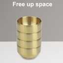 Paper Clip Holder Container & Organizer Dispenser,Stainless Steel Desk Storage Bowl Desktop Decor Office Accessories for Binder Clips Bobby Pins Thumbtacks Jewelry (Golden)